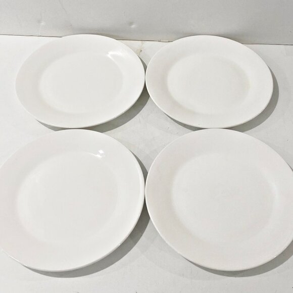 Set of 4 Salad Plates 7" White Round Unbranded - Picture 3 of 6